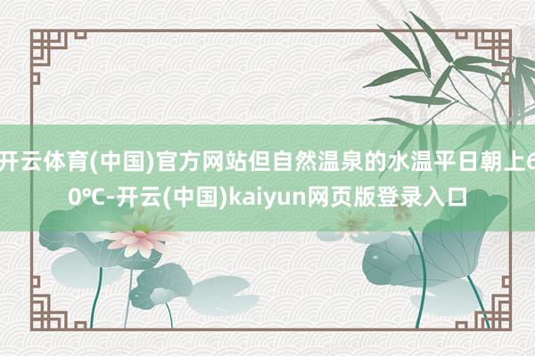 开云体育(中国)官方网站但自然温泉的水温平日朝上60℃-开云(中国)kaiyun网页版登录入口