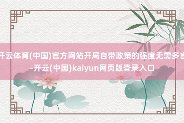 开云体育(中国)官方网站开局自带政策的强度无需多言-开云(中国)kaiyun网页版登录入口
