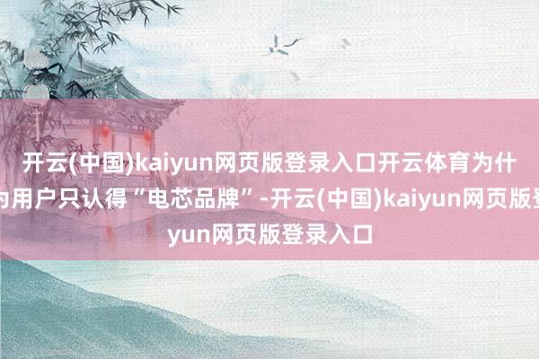 开云(中国)kaiyun网页版登录入口开云体育为什么？因为用户只认得“电芯品牌”-开云(中国)kaiyun网页版登录入口
