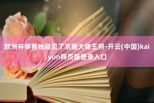 欧洲杯体育她碰见了京圈大佬王朔-开云(中国)kaiyun网页版登录入口