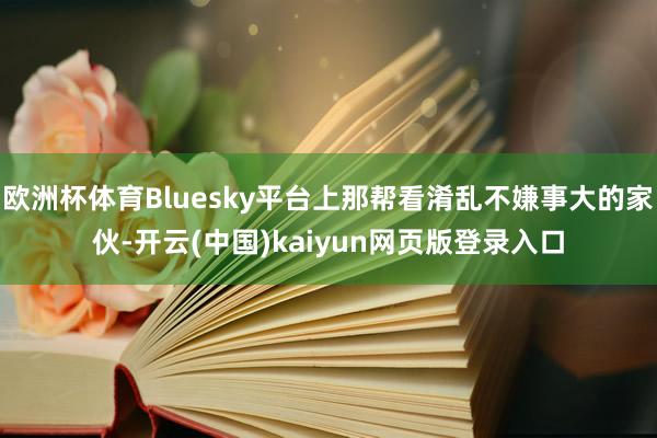 欧洲杯体育Bluesky平台上那帮看淆乱不嫌事大的家伙-开云(中国)kaiyun网页版登录入口